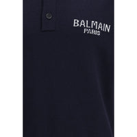 Balmain Blue Wool Oves Aries Polo Shirt