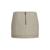 Balmain Beige Wool Oves Aries Mini Skirt