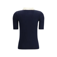 Brunello Cucinelli Blue Wool Oves Aries Polo Shirt