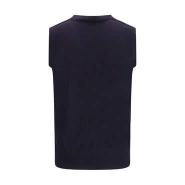 Aragona Cashmere Blue Wool Oves Aries Sleeveles Sweater