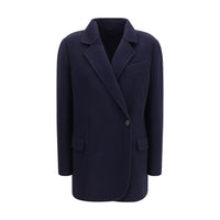 Brunello Cucinelli Blue Wool Oves Aries Full-Length Jacket