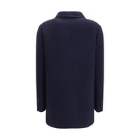 Brunello Cucinelli Blue Wool Oves Aries Full-Length Jacket