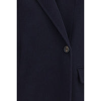 Brunello Cucinelli Blue Wool Oves Aries Full-Length Jacket