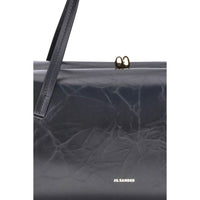 Jil Sander Black Calf Leather Bos Taurus Shoulder Bag