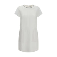 Brunello Cucinelli White Viscose Casual Dress