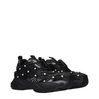 Versace Black Fabric Chunky Sneakers