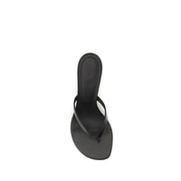 Amina Muaddi Black Lamb Ovis Aries Aries Flat Sandals