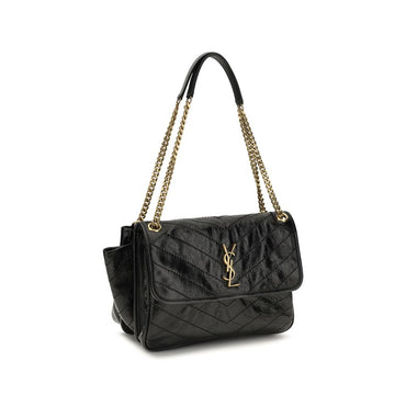 Saint Laurent Black Calf Leather Bos Taurus Shoulder Bag