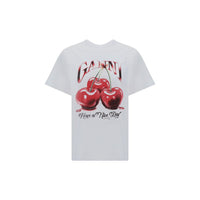 Ganni White Cotton T-Shirt