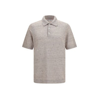 Brunello Cucinelli Beige Linen Polo Shirt