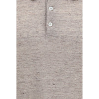 Brunello Cucinelli Beige Linen Polo Shirt