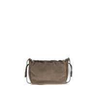 Brunello Cucinelli Brown Calf Leather Bos Taurus Shoulder Bag