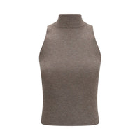 Brunello Cucinelli Brown Cashmere Sleeveles Sweater