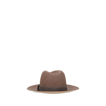 Brunello Cucinelli Brown Straw Fedora