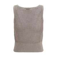 Brunello Cucinelli Beige Cotton Tank Tops