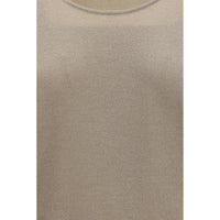 Brunello Cucinelli Beige Cashmere Sleeveles T-Shirt