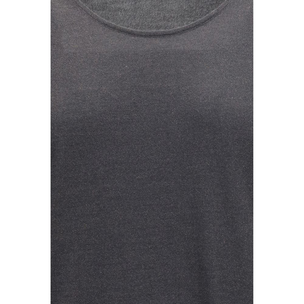 Brunello Cucinelli Gray Cashmere Sleeveles T-Shirt