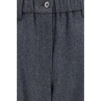 Brunello Cucinelli Gray Wool Oves Aries Casual Pants