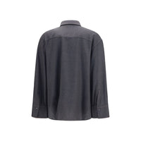 Brunello Cucinelli Gray Wool Oves Aries Dress Shirt