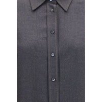Brunello Cucinelli Gray Wool Oves Aries Dress Shirt