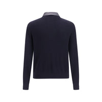 Brunello Cucinelli Blue Calf Leather Bos Taurus Leather Jacket