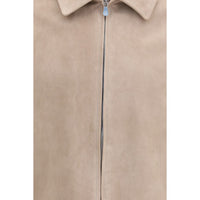 Brunello Cucinelli Beige Calf Leather Bos Taurus Bomber