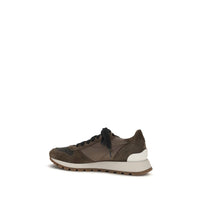 Brunello Cucinelli Brown Calf Leather Bos Taurus Athletic Sneakers