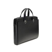 Ferragamo Black Calf Leather Bos Taurus Briefcase