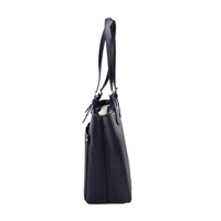 Michael Kors Womens Jet Set Travel Medium Double Pocket Tote Black/SIlver 35F3GTVT8B-001