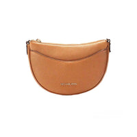 Michael Kors Dover Small Luggage Pebbled Leather Half Moon Crossbody Bag Purse
