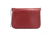 Marc Jacobs Medium Metal Signet Syrah Smooth Leather Flap Crossbody Purse Bag