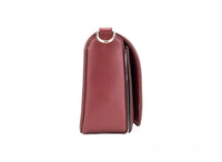 Marc Jacobs Medium Metal Signet Syrah Smooth Leather Flap Crossbody Purse Bag