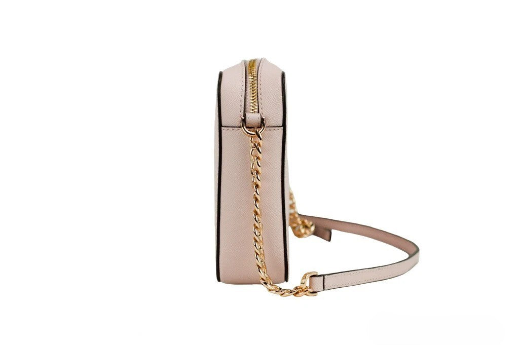 Michael Kors Adult Saffiano Leather East West Crossbody Handbag With 2 Slit Pockets, Blush