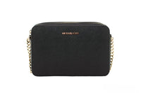 Michael Kors Women'S Top Zip Closure Saffiano Leather Crossbody Bag, Black
