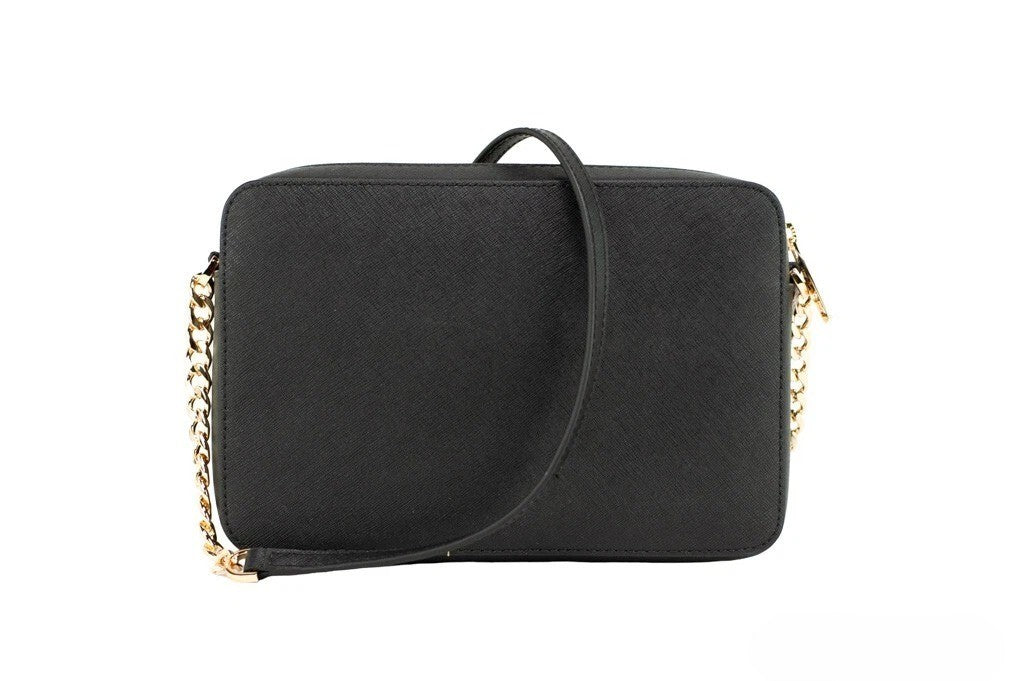 Michael Kors Women'S Top Zip Closure Saffiano Leather Crossbody Bag, Black