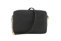 Michael Kors Women'S Top Zip Closure Saffiano Leather Crossbody Bag, Black