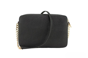 Michael Kors Women'S Top Zip Closure Saffiano Leather Crossbody Bag, Black