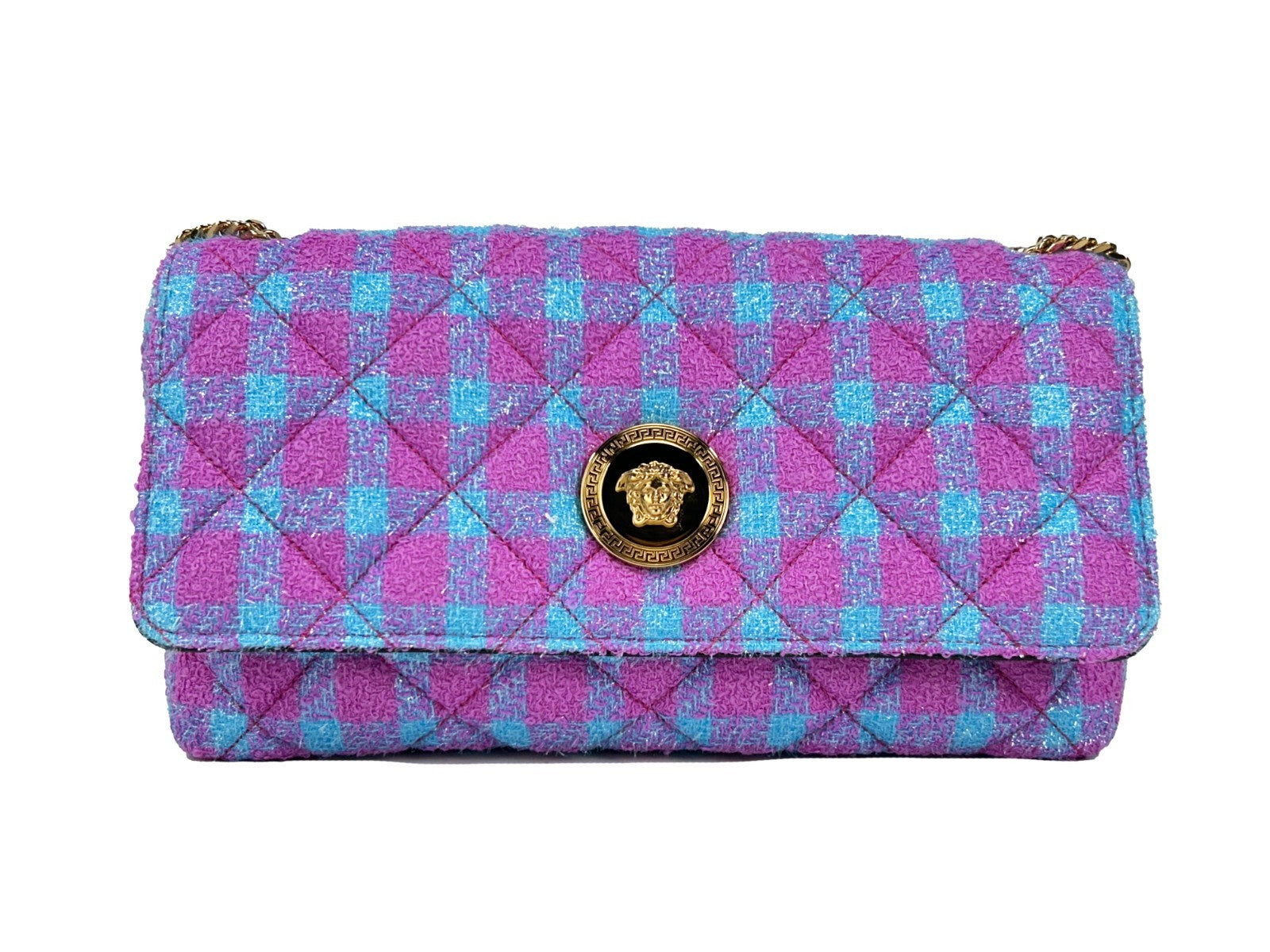 Versace Wool Lurex Medium Shoulder Crossbody Bag