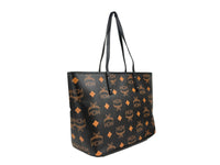 MCM Aren Black Leather Shoulder Tote Bag