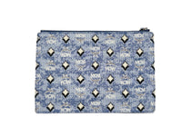 MCM Aren Flat Pouch Denim Crossbody Bag