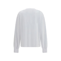 Ganni White Cotton Sweatshirt