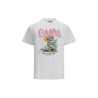 Ganni White Cotton T-Shirt