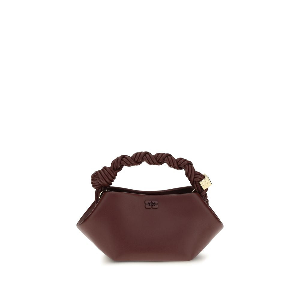 Ganni Bordeaux Recycled Leather Shoulder Bag