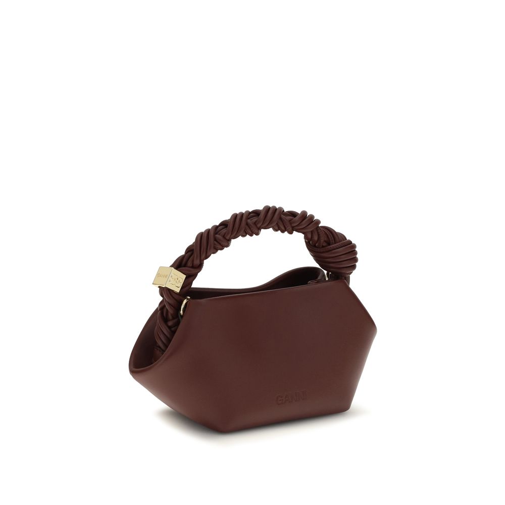 Ganni Bordeaux Recycled Leather Shoulder Bag