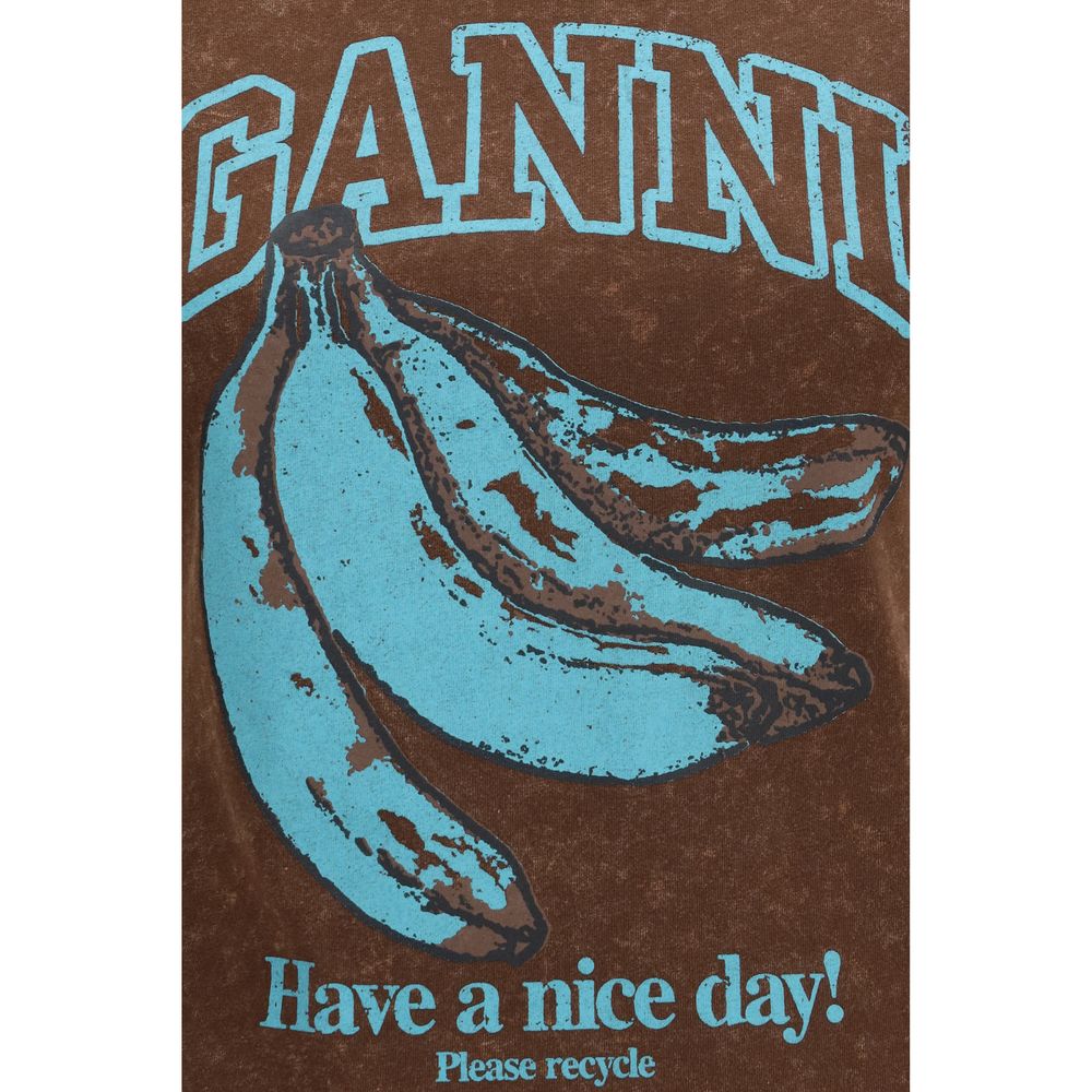 Ganni Brown Cotton Sweatshirt