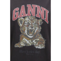 Ganni Black Cotton Sweatshirt