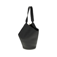 Khaite Black Calf Leather Bos Taurus Shoulder Bag