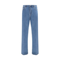 Valentino Blue Cotton Straight-Leg Jeans