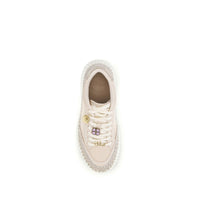 Chloé Beige Calf Leather Bos Taurus Platform Sneakers