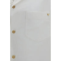 Valentino White Cotton Shortsleeve Shirt